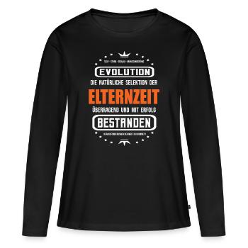 Elternzeit mit Erfolg bestanden T-Shirt - Frauen Premium Bio Langarmshirt - Schwarz - Vorne - Julia (174cm)