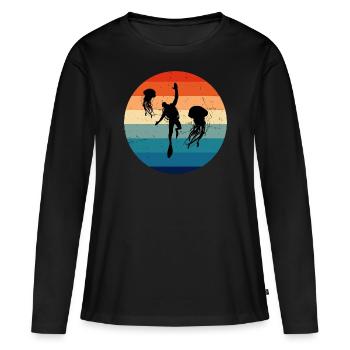 Scuba Diver Plongée sous-marine Diver Diver - T-shirt manches longues Premium bio Femme - noir - Devant - Julia (174cm)