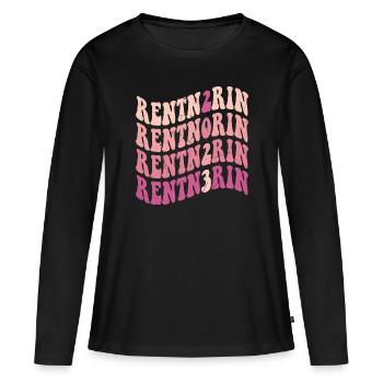 Rentner 2023 Retro Rente Ruhestand Pension Frauen - Frauen Premium Bio Langarmshirt - Schwarz - Vorne - Julia (174cm)