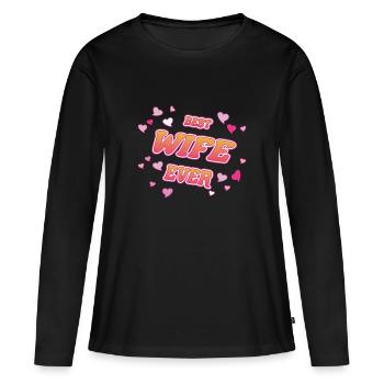 Meilleure épouse de tous les temps, meilleure femme pour toujours design - T-shirt manches longues Premium bio Femme - noir - Devant - Julia (174cm)