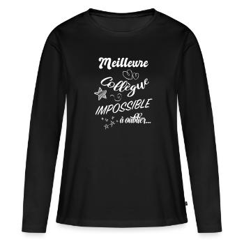 Meilleure collègue de travail - T-shirt manches longues Premium bio Femme - noir - Devant - Julia (174cm)