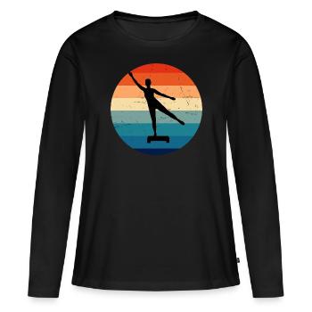 Entraînement physique Aérobic Entraînement en force Aérobic - T-shirt manches longues Premium bio Femme - noir - Devant - Julia (174cm)