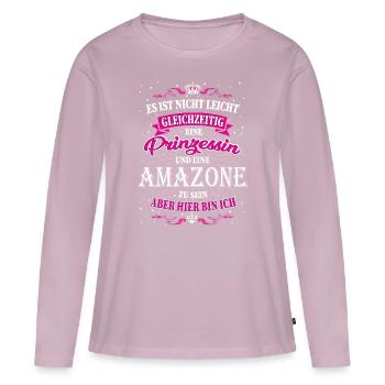 eine Amazone und Prinzessin zu sein - Frauen Premium Bio Langarmshirt - Altrosa - Vorne - Julia (174cm)