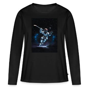 Hockey su ghiaccio Space Power - Maglia a maniche lunghe ecologica premium da donna - nero - Fronte - Julia (174cm)