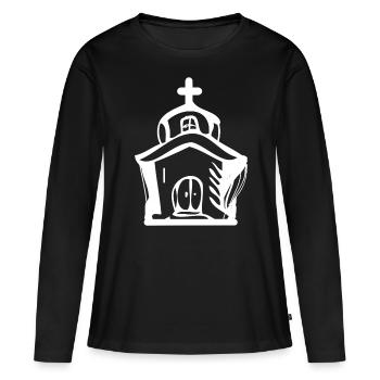 Kirche - Frauen Premium Bio Langarmshirt - Schwarz - Vorne - Julia (174cm)