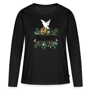 Braut 2023 - Junggesellenabschied, Hochzeit - Frauen Premium Bio Langarmshirt - Schwarz - Vorne - Julia (174cm)