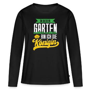 Garten Hobbygärtner Gärtner Gärtnerin Gartenarbeit - Frauen Premium Bio Langarmshirt - Schwarz - Vorne - Julia (174cm)