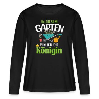 Garten Hobbygärtner Gärtner Gärtnerin Gartenarbeit - Frauen Premium Bio Langarmshirt - Schwarz - Vorne - Julia (174cm)