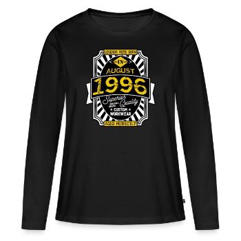 1996 AUGUST - T-shirt manches longues Premium bio Femme - noir - Devant - Julia (174cm)