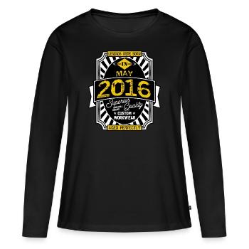 2016 MAY - T-shirt manches longues Premium bio Femme - noir - Devant - Julia (174cm)
