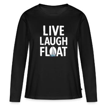 Segelboot Kapitän Spruch Zum Segeln - Frauen Premium Bio Langarmshirt - Schwarz - Vorne - Julia (174cm)