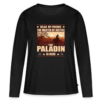 Paladin, le maître de la justice - Chemise RPG - T-shirt manches longues Premium bio Femme - noir - Devant - Julia (174cm)
