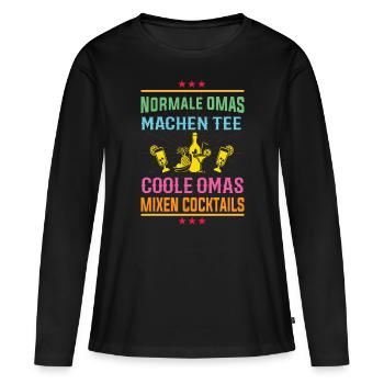 Cocktail oma - Frauen Premium Bio Langarmshirt - Schwarz - Vorne - Julia (174cm)