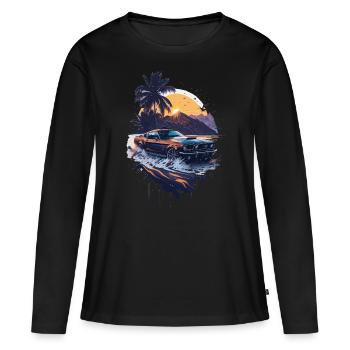 Klassischer Sportwagen - Frauen Premium Bio Langarmshirt - Schwarz - Vorne - Julia (174cm)