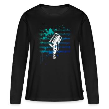 say it with micro - Women's Premium Organic Long Sleeve Shirt - black - Front - Julia (174cm)