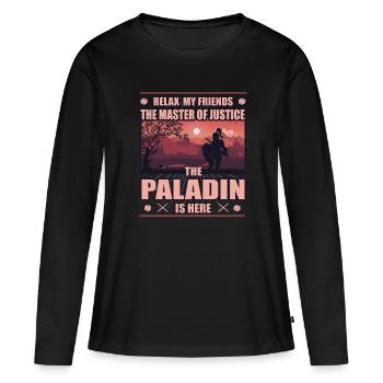Paladin - Maître du courage : Courage et honneur combinés - T-shirt manches longues Premium bio Femme - noir - Devant - Julia (174cm)