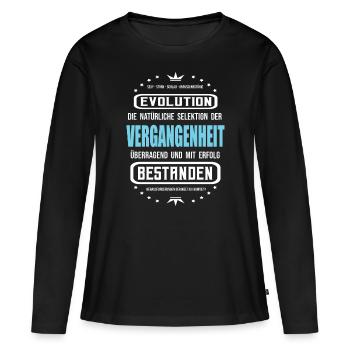 Past, Evolution, Development - Women's Premium Organic Long Sleeve Shirt - black - Front - Julia (174cm)