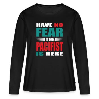 N’ayez crainte, le pacifiste est là Tenue - T-shirt manches longues Premium bio Femme - noir - Devant - Julia (174cm)
