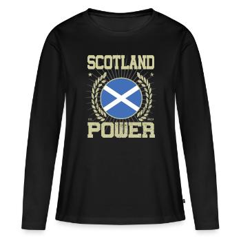 Cool Scotland Design - T-shirt manches longues Premium bio Femme - noir - Devant - Julia (174cm)