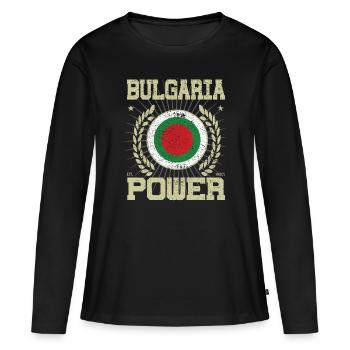 Design Cool Bulgarie - T-shirt manches longues Premium bio Femme - noir - Devant - Julia (174cm)