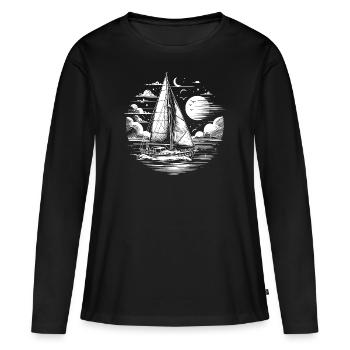 Segelboot - Frauen Premium Bio Langarmshirt - Schwarz - Vorne - Julia (174cm)