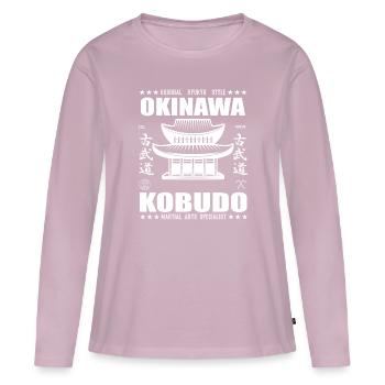 cooles Kobudo Design im Okinawa Stile - Frauen Premium Bio Langarmshirt - Altrosa - Vorne - Julia (174cm)