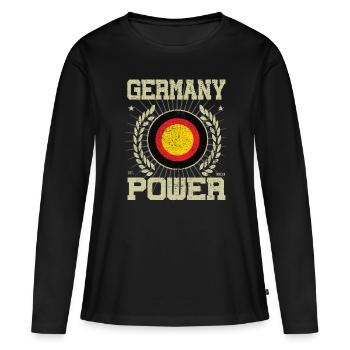 Allemagne cool, Design - T-shirt manches longues Premium bio Femme - noir - Devant - Julia (174cm)