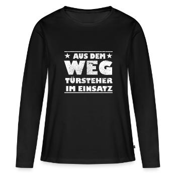 Videurs à l’écart dans la conception d’actions - T-shirt manches longues Premium bio Femme - noir - Devant - Julia (174cm)