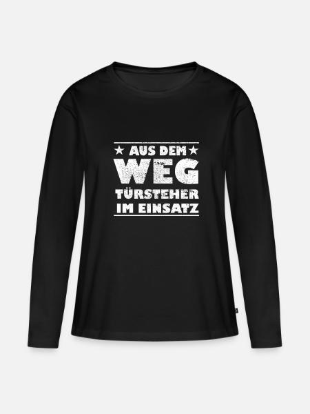 Aus dem Weg Türsteher im Einsatz Design - Frauen Premium Bio Langarmshirt - Schwarz