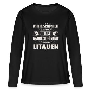 True beauty comes from Lithuania design - Women's Premium Organic Long Sleeve Shirt - black - Front - Julia (174cm)