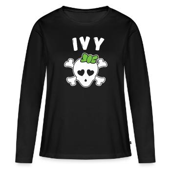 Pirate Ivy Design for Girls and Women - Women's Premium Organic Long Sleeve Shirt - black - Front - Julia (174cm)