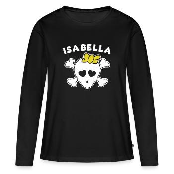 Pirate Isabella Design pour les filles et les femmes - T-shirt manches longues Premium bio Femme - noir - Devant - Julia (174cm)
