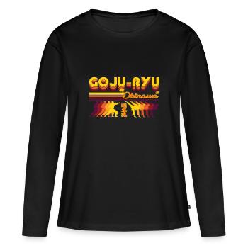 Goju-Ryu Karaté Design Rétro - T-shirt manches longues Premium bio Femme - noir - Devant - Julia (174cm)