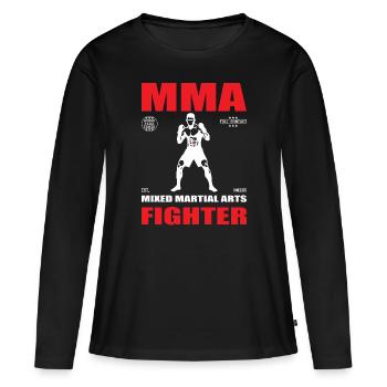 Arts martiaux MMA Fighter Design pour les passionnés - T-shirt manches longues Premium bio Femme - noir - Devant - Julia (174cm)