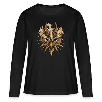 Nachteule Hexerei Traumfänger - Frauen Premium Bio Langarmshirt - Schwarz - Vorne - Julia (174cm)