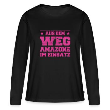Aus dem Weg Amazone im Einsatz Design - Frauen Premium Bio Langarmshirt - Schwarz - Vorne - Julia (174cm)