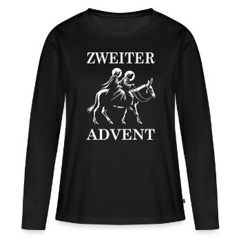 Second avènement avec Marie et Joseph - T-shirt manches longues Premium bio Femme - noir - Devant - Julia (174cm)