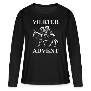 Quatrième avènement – Marie et Joseph en voyage - T-shirt manches longues Premium bio Femme - noir - Devant - Julia (174cm)