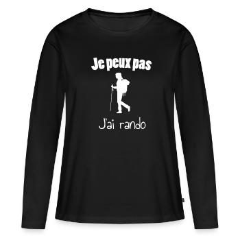 Humor Gift Idea for Female Hiker - Women's Premium Organic Long Sleeve Shirt - black - Front - Julia (174cm)