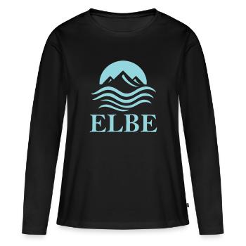 Elbe – Fleuve des villes hanséatiques et de la nature - T-shirt manches longues Premium bio Femme - noir - Devant - Julia (174cm)