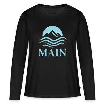 Main – Fleuve des métropoles et des vignobles - T-shirt manches longues Premium bio Femme - noir - Devant - Julia (174cm)