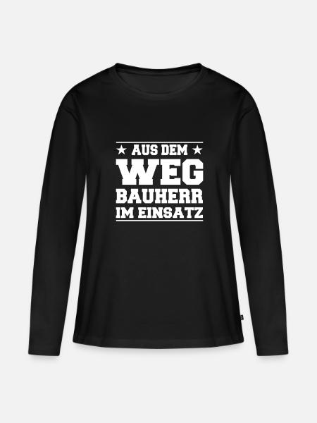 Aus dem Weg Bauherr im Einsatz Design - Frauen Premium Bio Langarmshirt - Schwarz