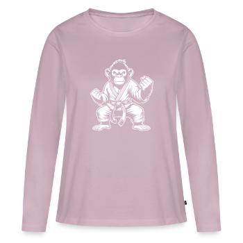 Kampfsport Affe - Meister der Beweglichkeit - Frauen Premium Bio Langarmshirt - Altrosa - Vorne - Julia (174cm)
