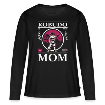 Kobudo Mom - Art de l’arme Mother Design - T-shirt manches longues Premium bio Femme - noir - Devant - Julia (174cm)