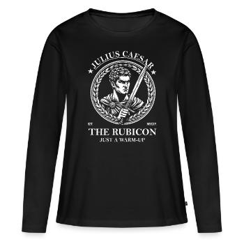 Caesar – Der Rubikon war nur das Warm-up - Frauen Premium Bio Langarmshirt - Schwarz - Vorne - Julia (174cm)