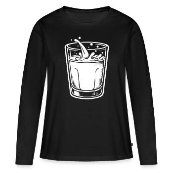 Glass of Me, un design cool pour le buveur de lait - T-shirt manches longues Premium bio Femme - noir - Devant - Julia (174cm)