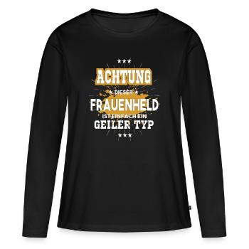 Ce coureur de jupons n’est qu’un mec - T-shirt manches longues Premium bio Femme - noir - Devant - Julia (174cm)