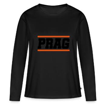 Prague - T-shirt manches longues Premium bio Femme - noir - Devant - Julia (174cm)