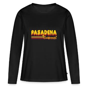 Pasadena California Design - T-shirt manches longues Premium bio Femme - noir - Devant - Julia (174cm)
