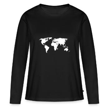 carte du monde carte du monde - T-shirt manches longues Premium bio Femme - noir - Devant - Julia (174cm)